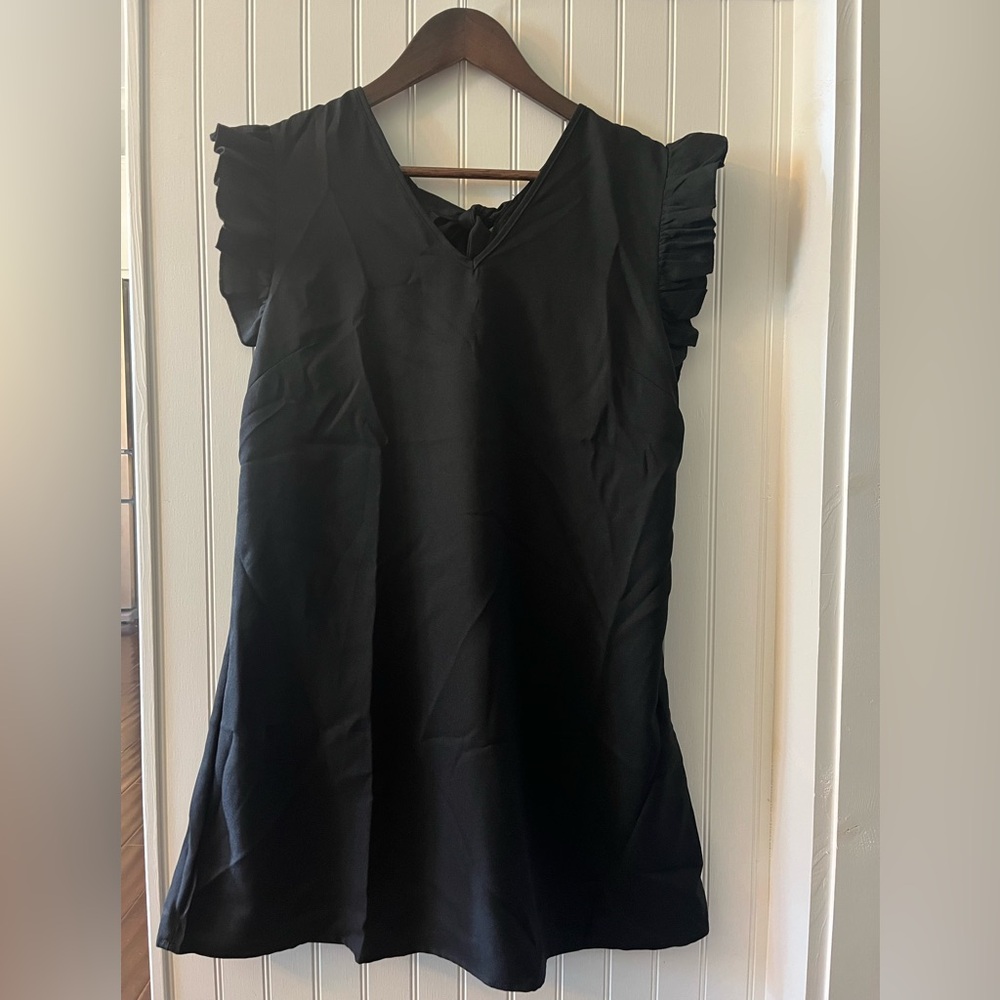 Black Ruffle Sleeve Dress